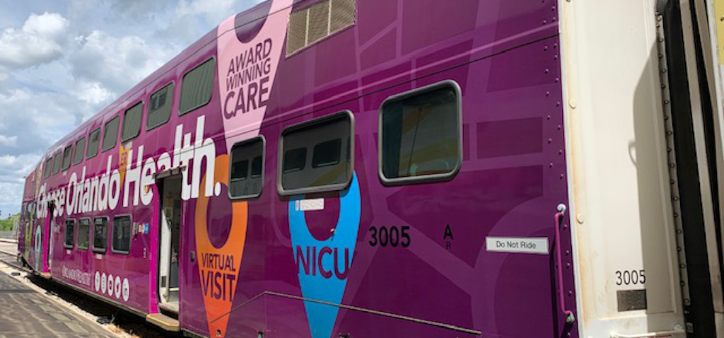 SunRail Train Car Wrap - Orlando Health